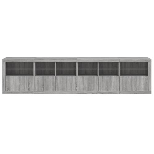 Skænk med LED-lys 283x37x67 cm grå sonoma-eg