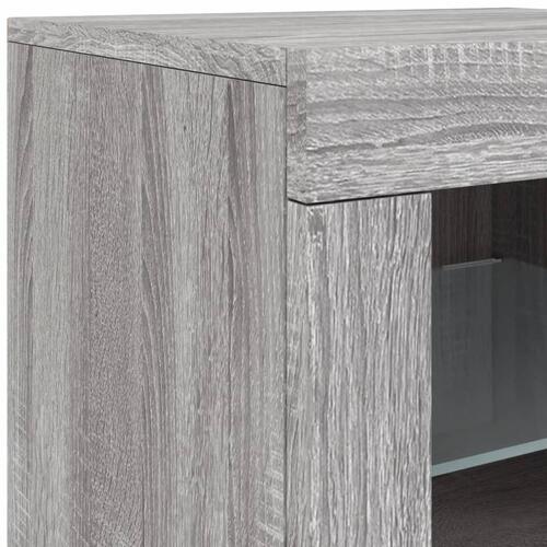 Skænk med LED-lys 283x37x67 cm grå sonoma-eg