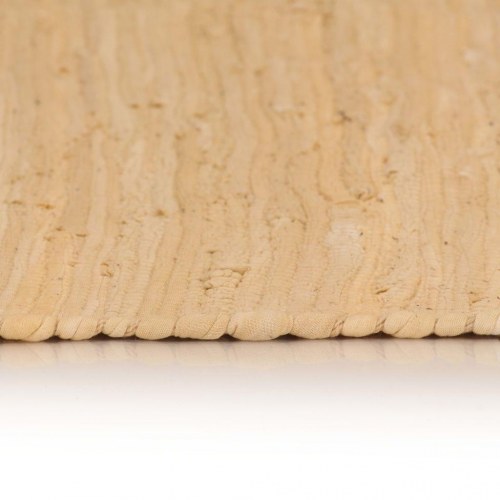 Håndvævet chindi-tæppe bomuld 200 x 290 cm beige