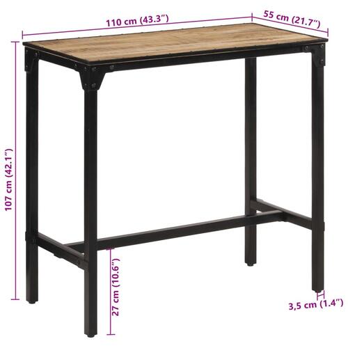 Barbord 110x55x107 cm massivt ru mangotræ