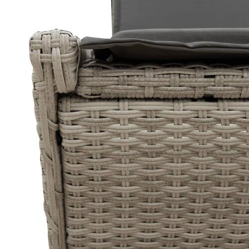 Solseng med hynder polyrattan lysegrå