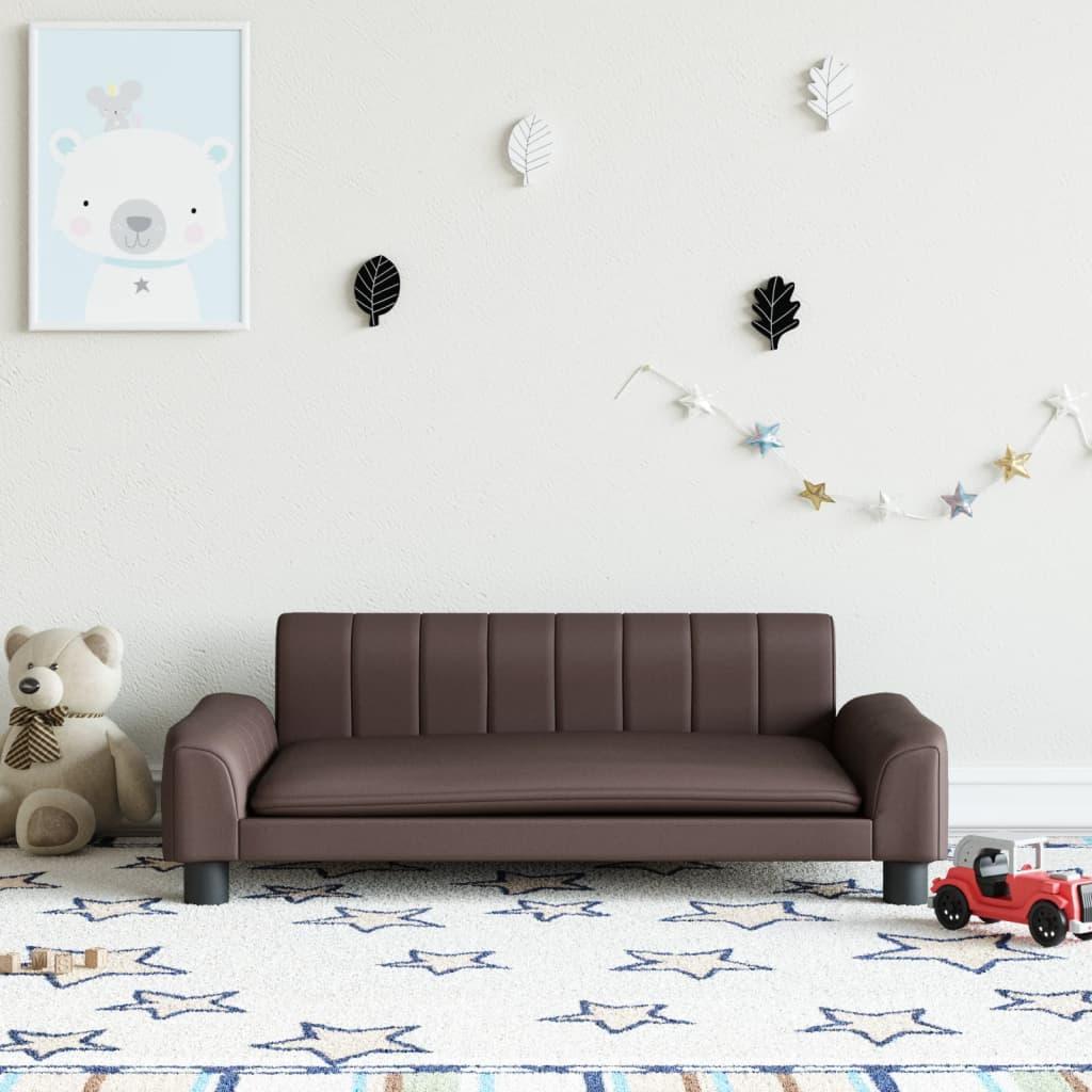 Sofa til børn 90x53x30 cm kunstlæder brun