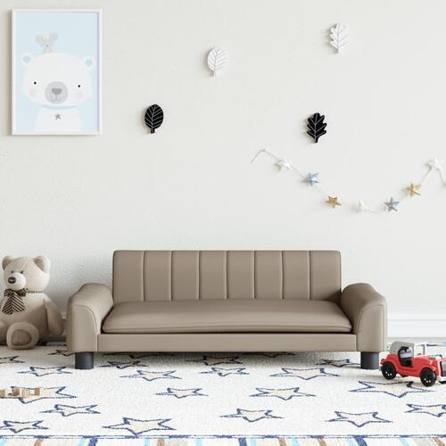 Sofa til børn 90x53x30 cm kunstlæder cappuccinofarvet