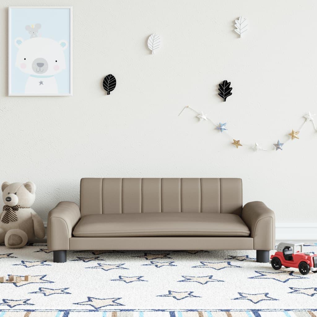 Sofa til børn 90x53x30 cm kunstlæder cappuccinofarvet