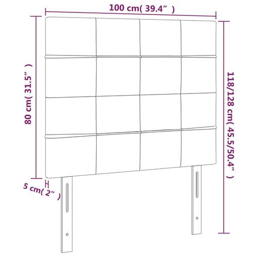 Sengegavle 2 stk. 100x5x78/88 cm stof gråbrun