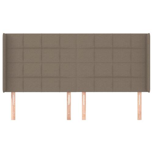 Sengegavl med kanter 183x16x118/128 cm stof gråbrun