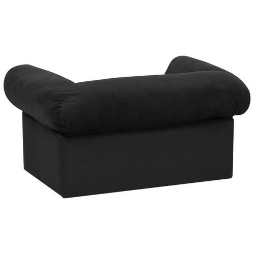Hundesofa med skuffe 75x50x38 cm plys sort