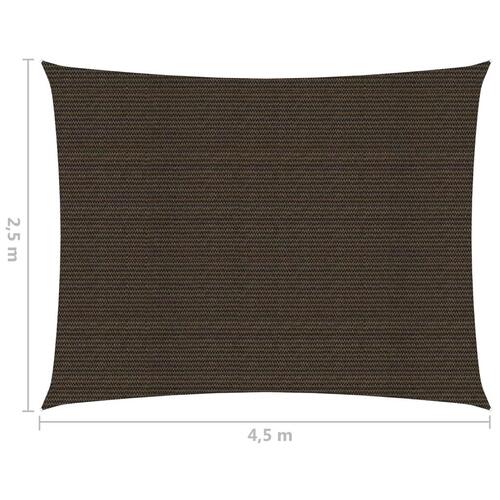Solsejl 2,5x4,5 m 160 g/m² HDPE brun