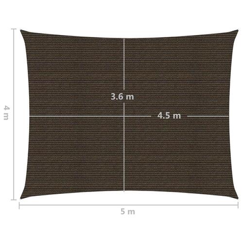 Solsejl 4x5 m 160 g/m² HDPE brun