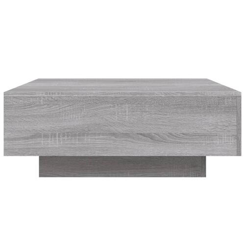 Sofabord med LED-lys 80x80x31 cm grå sonoma-eg