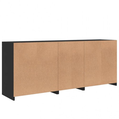 Skænk med LED-lys 162x37x67 cm sort