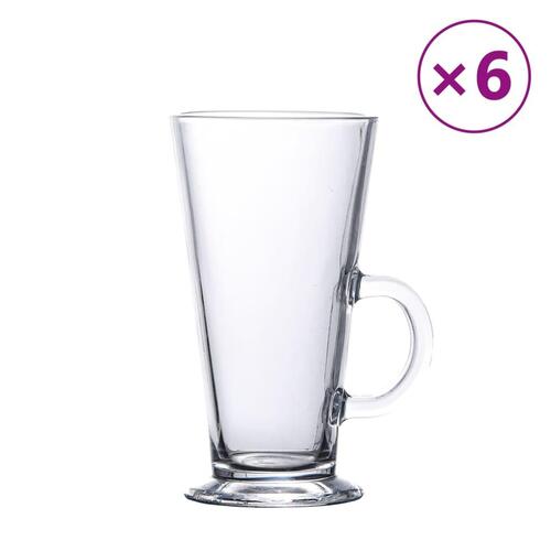 Latteglas med håndtag 6 stk. 250 ml