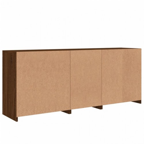 Skænk med LED-lys 181,5x37x67 cm brun egetræsfarve