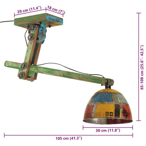 Loftlampe 105x30x65-108 cm 25 W E27 flerfarvet