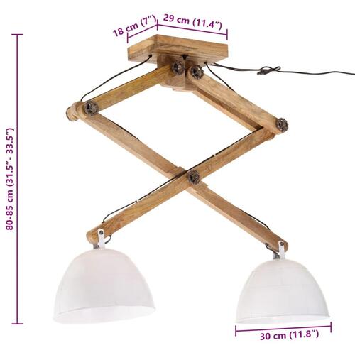Loftlampe 29x18x85 cm 25 W E27 hvid