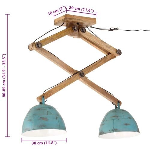 Loftlampe 29x18x85 cm 25 W E27 rustik blå