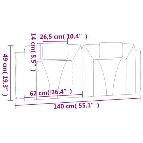 Gavlpude 140 cm kunstlæder sort