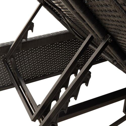 Dobbelt loungesofa med hynder polyrattan sort