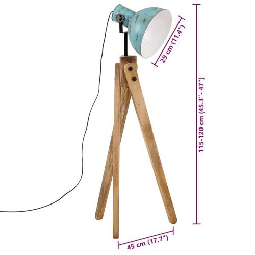 Gulvlampe 45x45x120 cm 25 W E27 rustik blå