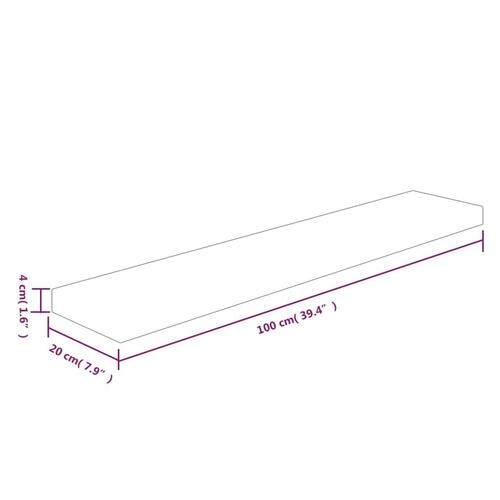 Hyldeplade 100x20x4 cm ubehandlet massivt egetræ