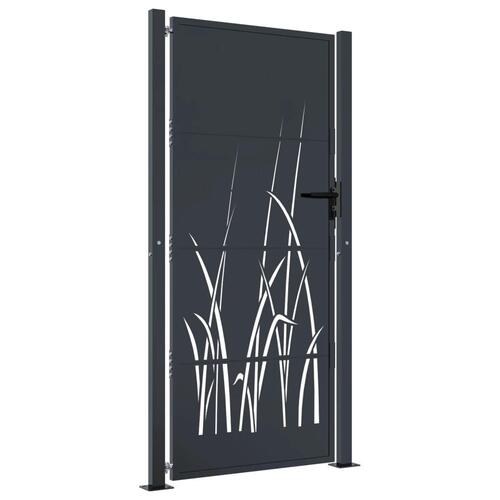 Havelåge 105x205 cm stål græsdesign antracitgrå