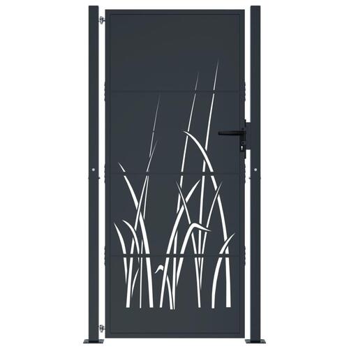 Havelåge 105x205 cm stål græsdesign antracitgrå