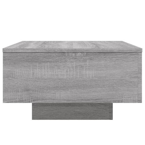 Sofabord med LED-lys 55x55x31 cm grå sonoma-eg