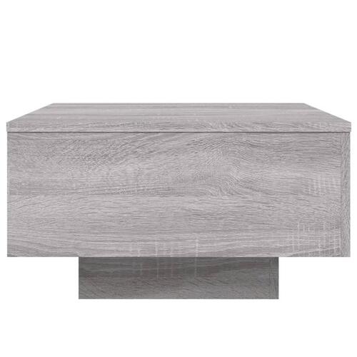 Sofabord med LED-lys 55x55x31 cm grå sonoma-eg