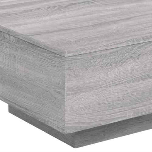 Sofabord med LED-lys 55x55x31 cm grå sonoma-eg