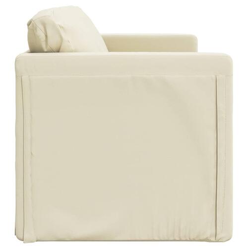 2-i-1 sovesofa 112x174x55 cm kunstlæder cremefarvet