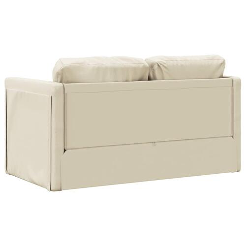 2-i-1 sovesofa 112x174x55 cm kunstlæder cremefarvet