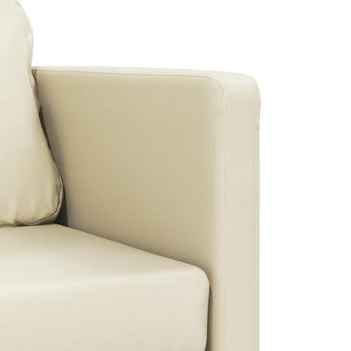 2-i-1 sovesofa 112x174x55 cm kunstlæder cremefarvet