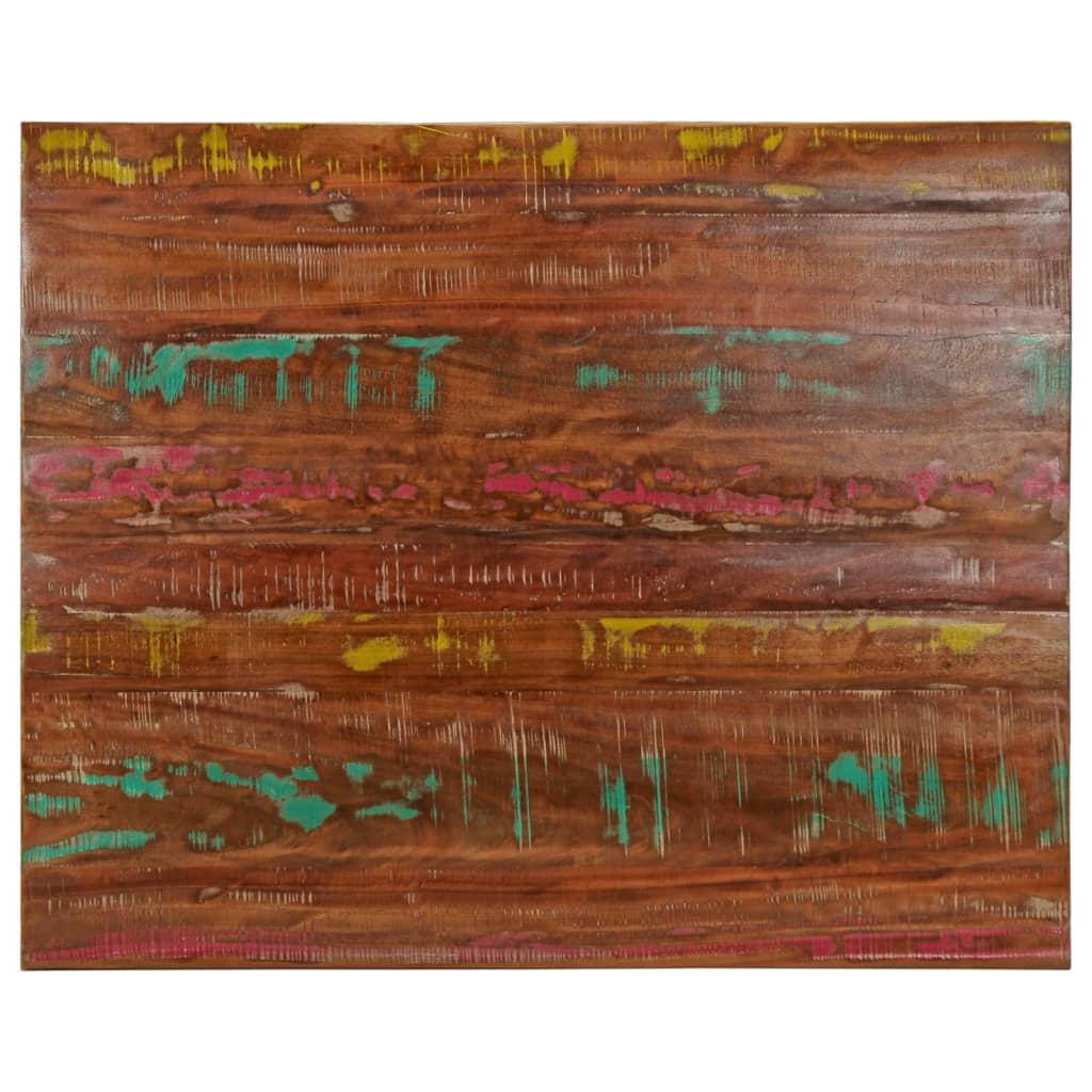 Bordplade 100x80x2,5 cm rektangulær massivt genbrugstræ