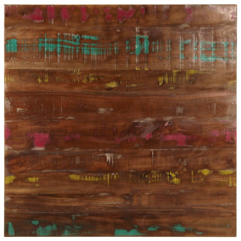 Bordplade 80x80x3,8 cm firkantet massivt genbrugstræ