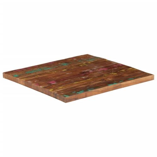 Bordplade 80x80x3,8 cm firkantet massivt genbrugstræ