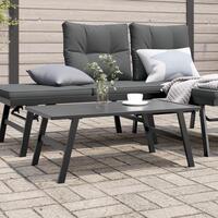 Havebord 90x45x35 cm pulverlakeret stål sort