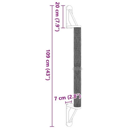 Væghængt kradsetræ 109 cm sisal