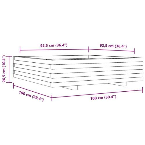 Plantekasse 100x100x26,5 cm massivt douglasgran