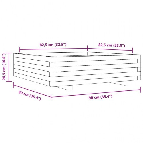 Plantekasse 90x90x26,5 cm massivt douglasgran