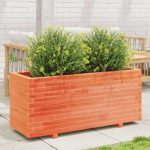 Plantekasse 110x40x49,5 cm massivt fyrretræ gyldenbrun