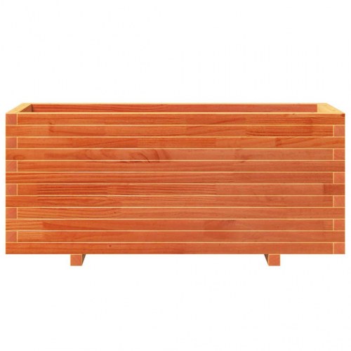 Plantekasse 110x40x49,5 cm massivt fyrretræ gyldenbrun