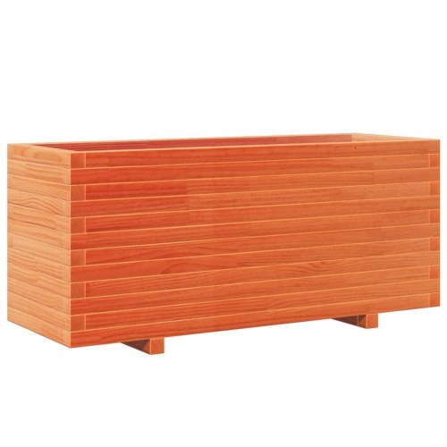 Plantekasse 110x40x49,5 cm massivt fyrretræ gyldenbrun