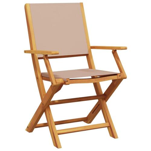 Foldbare havestole 4 stk. stof og massivt træ gråbrunt
