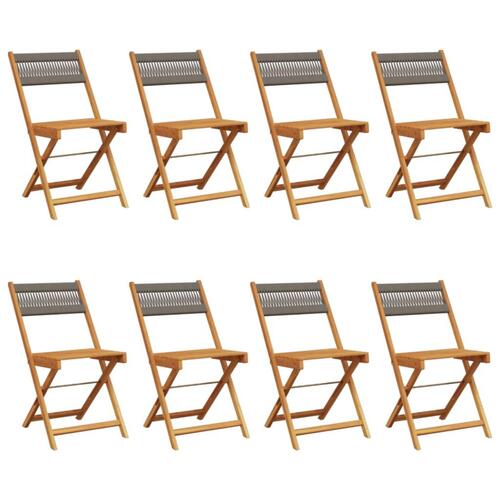 Foldbare havestole 8 stk. massivt akacietræ grå