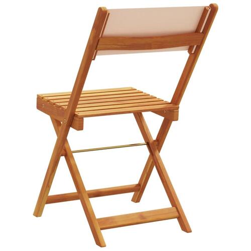 Foldbare havestole 4 stk. stof og massivt træ beige