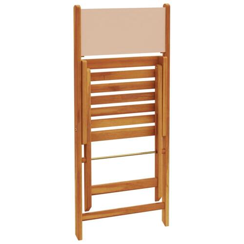 Foldbare havestole 4 stk. stof og massivt træ beige
