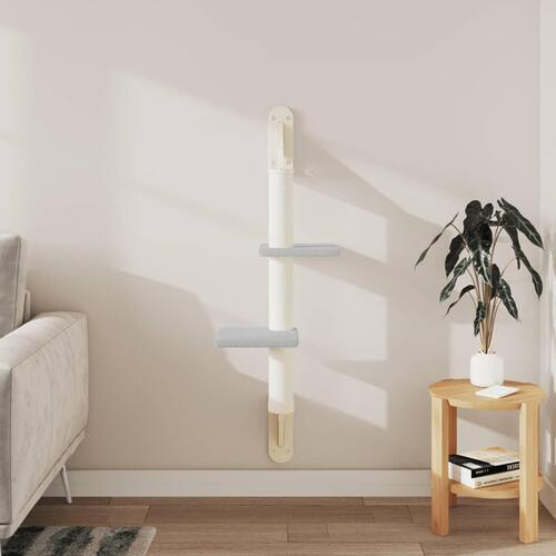 Væghængt kradsetræ med kradsestolpe 108 cm lysegrå
