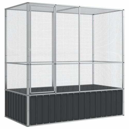 Fuglebur 210,5x107x212 cm stål sølvfarvet