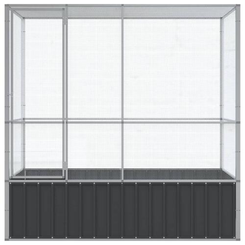 Fuglebur 210,5x107x212 cm stål sølvfarvet