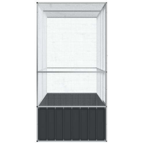 Fuglebur 210,5x107x212 cm stål sølvfarvet